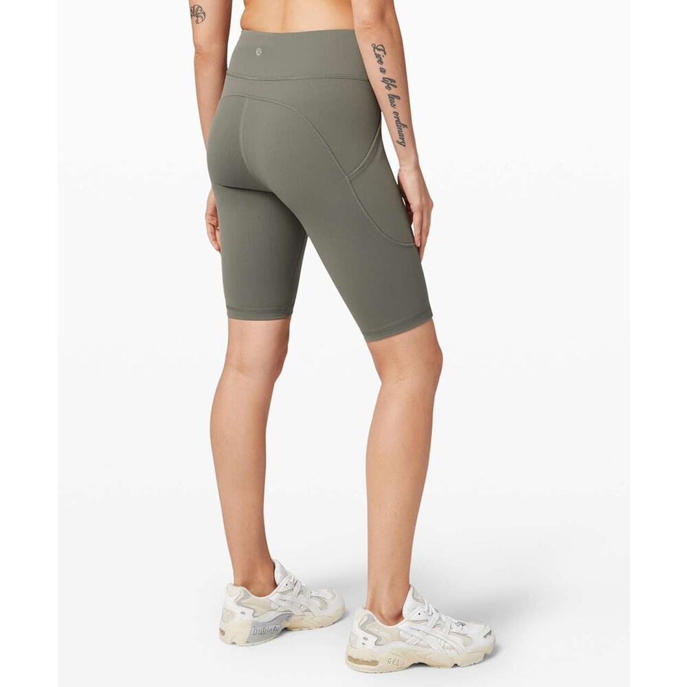Lululemon Invigorate High-Rise Everlux 10" Inseam Biker Short Grey Sage Green 6